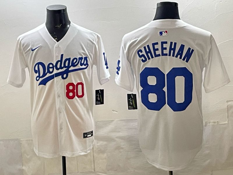 Men 2026 Nike Los Angeles Dodgers #80 Sheehan White Game MLB Jersey 09->los angeles dodgers->MLB Jersey